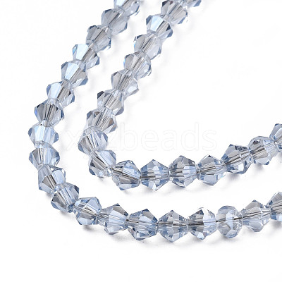 Electroplate Transparent Glass Beads Strands EGLA-Q026-016C-1