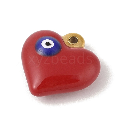 304 Stainless Steel Enamel Pendants LS-STAS-M071-02G-1