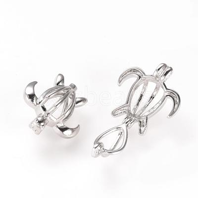 Brass Cage Pendants KK-R057-02P-1