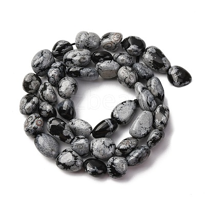 Natural Snowflake Obsidian Beads Strands G-K395-A04-02-1