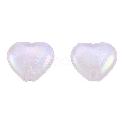 Rainbow Iridescent Plating Acrylic Beads OACR-N010-075-1