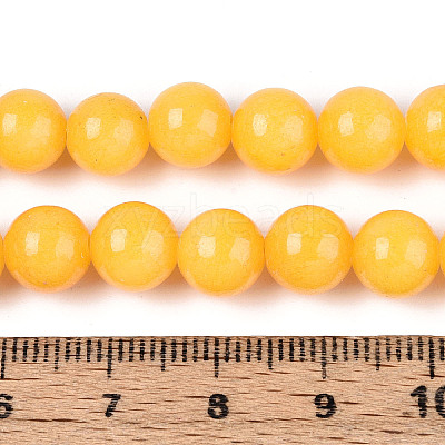 Dyed Natural Mashan Jade Round Beads Strands G-T139-8mm-67A-1