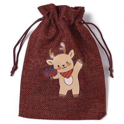 Christmas Theme Jute Cloth Storage Bags LS-ABAG-F010-01B-01-1