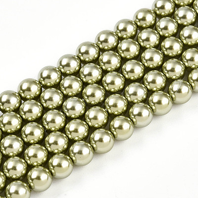 Baking Paint Pearlized Glass Pearl Bead Strands HY-N002-5mm-A07-1