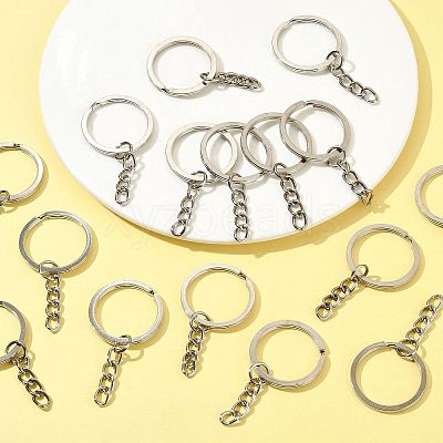 50Pcs Iron Keychain Ring IFIN-FS0001-56-1