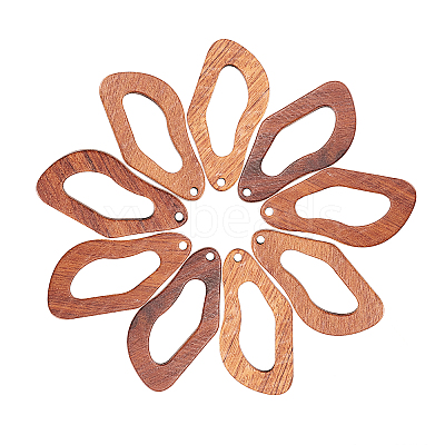 20Pcs Walnut Wood Hollow out Pendants WOOD-CJ0001-22-1