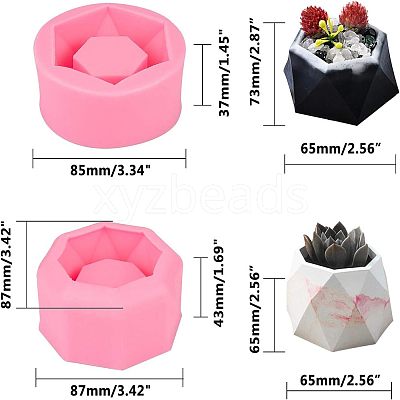 Food Grade DIY Silicone Flowerpot Molds DIY-OC0002-44-1