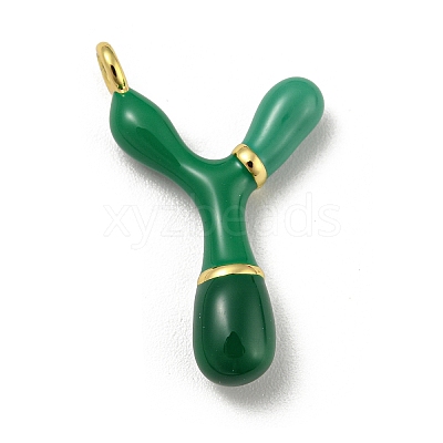 Brass Enamel Pendants KK-E093-03G-Y-1