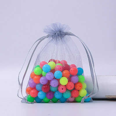 Rectangle Organza Drawstring Bags CON-PW0001-054A-11-1