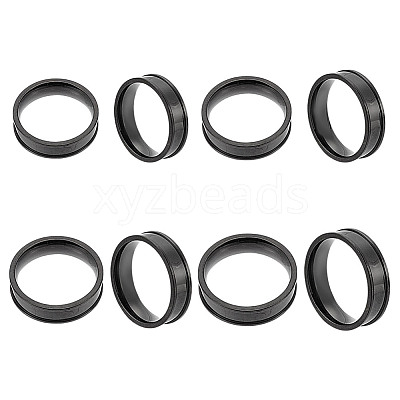 4Pcs 4 Styles Stainless Steel Grooved Finger Ring Settings STAS-LP0001-43EB-04-1
