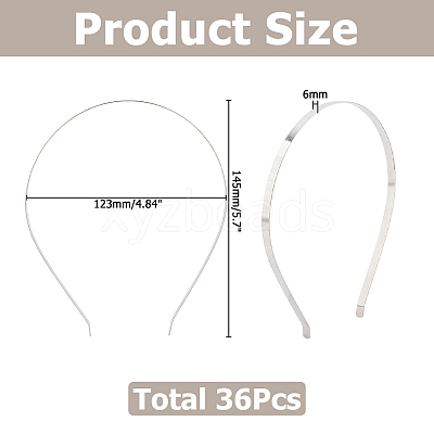 Iron Hair Band Findings OHAR-WH0011-78B-1