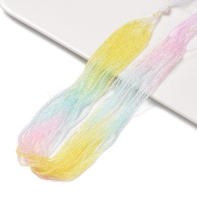 Transparent Gradient Color Glass Beads Strands GLAA-G101-2mm-17-1