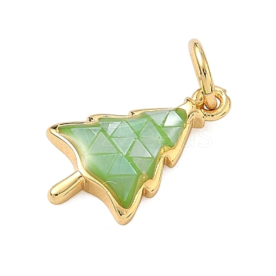 Christmas Brass Enamel Pendants KK-H534-08G-01-1