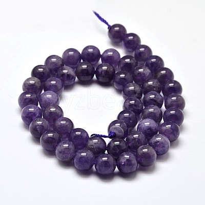 Natural Amethyst Round Bead Strands X-G-I168-09-8mm-1