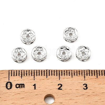 Brass Rhinestone Spacer Beads RB-A014-Z6mm-01S-NF-1