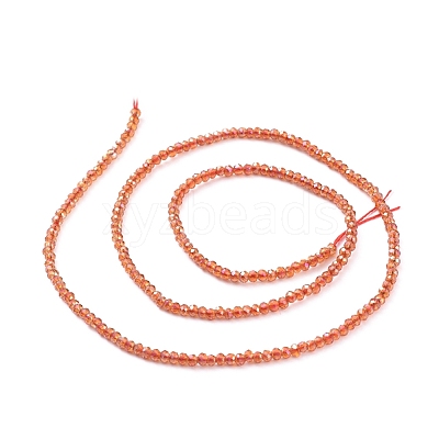 Electroplate Glass Beads Strands X-EGLA-F149-FR-03-1