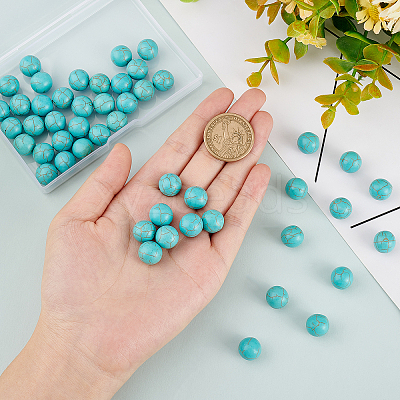 50Pcs Synthetic Turquoise Beads G-AR0004-59-1