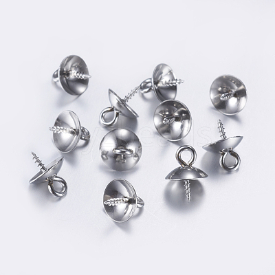 Tarnish Resistant 304 Stainless Steel Screw Eye Pin Peg Bails STAS-L198-08P-1