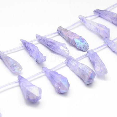 Electroplated Natural Quartz Crystal Beads Strands G-G890-C-02-1