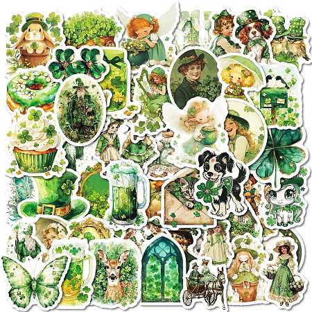 50Pcs Paper Self-Adhesive Picture Stickers AJEW-S036-05-1