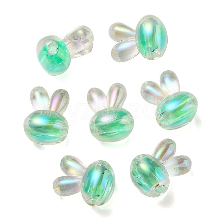 UV Plating Rainbow Iridescent Acrylic Beads PACR-E001-05B-1