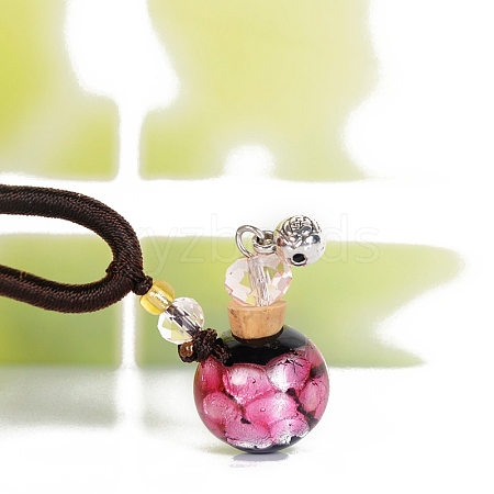 Glass Perfume Essence Bottle Pendant Necklace PW-WG08612-05-1