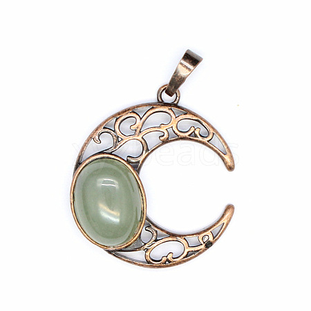 Retro Hollow Natural Aventurine Pendants PW-WGE1A4B-05-1