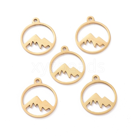 Ion Plating(IP) 201 Stainless Steel Laser Cut Pendants STAS-YW0002-09-1