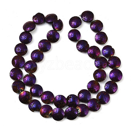 Electroplated Natural Lava Rock Beads Strands G-K388-01C-1