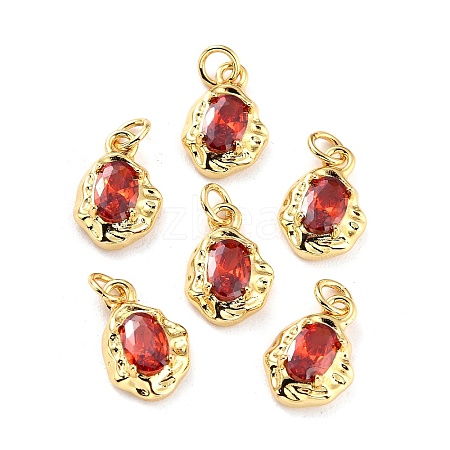 Brass Micro Pave Cubic Zirconia Pendant X-ZIRC-P089-19G-F-1