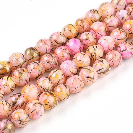 Baking Paint Glass Beads Strands DGLA-N003-4mm-B02-1