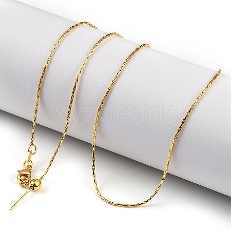 1mm Rack Plating Brass Cardano Chain Adjustable Slider Necklaces for Women Men MAK-L044-37G-1