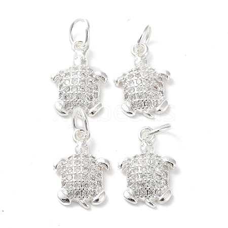 Rack Plating Brass Micro Pave Cubic Zirconia Pendants ZIRC-G168-47S-1