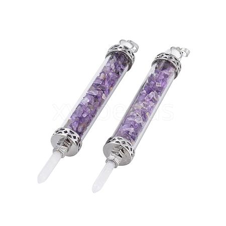 Natural Amethyst Big Pointed Pendants G-F650-C14-1