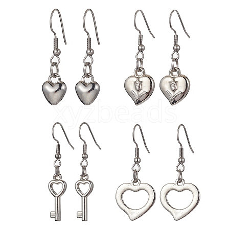 CCB Plastic Heart Dangle Earrings EJEW-JE05500-1