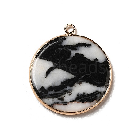 Natural Black & White Agate Pendants G-A213-01G-08-1