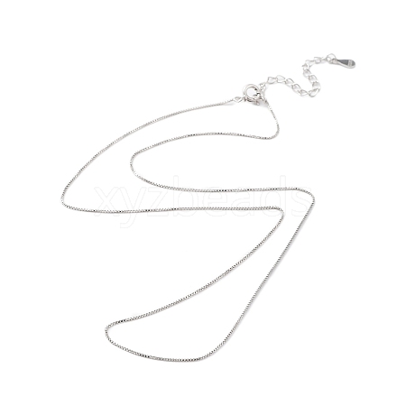 Anti-Tarnish Rhodium Plated 925 Sterling Silver Chain Necklace NJEW-A011-03A-P-1