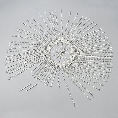 Long Tassel Iron Rhinestone Headpiece Cap for Women and Girls AJEW-WH0515-75S-1