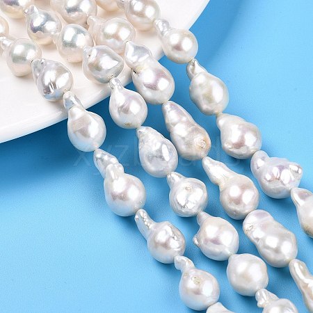 Natural Baroque Pearl Keshi Pearl Beads Strands PEAR-S019-02D-01-1