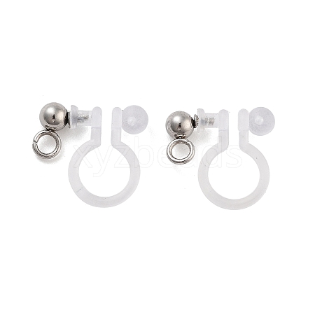 Non-Tarnish 202 Stainless Steel Clip-on Earrings Findings STAS-B072-17P-1