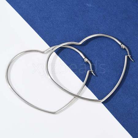 Tarnish Resistant 201 Stainless Steel Hoop Earrings EJEW-A052-11B-1