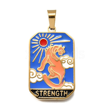 Tarot 304 Stainless Steel Enamel Pendants STAS-M119-09Q-G-1