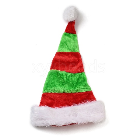 Stripe Plush Cloth Pattern Christmas Hats AJEW-B030-02-1