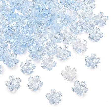 60G Baking Paint Transparent Glass Bead Caps DGLA-YW0001-63B-1