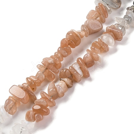 Natural Orange Moonstone & Labradorite & Rainbow Moonstone Beads Strands G-L610-A14-01-1