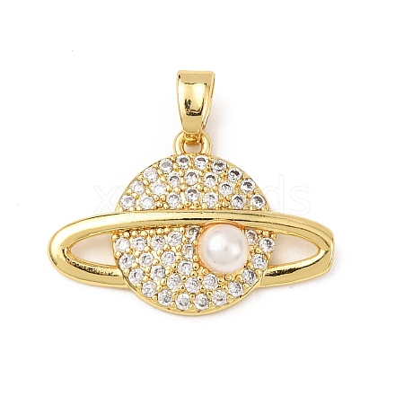 Brass Micro Pave Cubic Zirconia Pendants KK-F917-05B-G-1