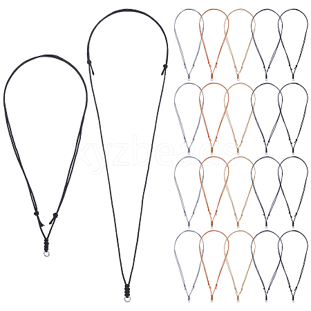 40Pcs 5 Colors Adjustable Waxed Cotton Cord Necklace Making AJEW-UN00045-1