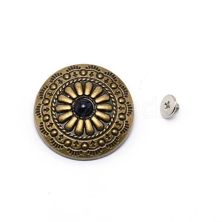 1-Hole Alloy & Turquoise Decorative Rivets PALLOY-WH0092-09J-AB-1