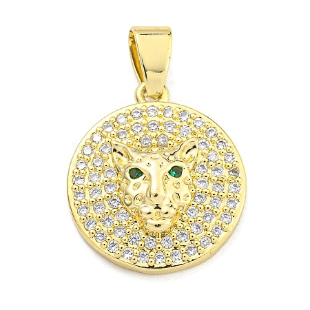 Brass Micro Pave Cubic Zirconia Pendants KK-K354-11C-G-1