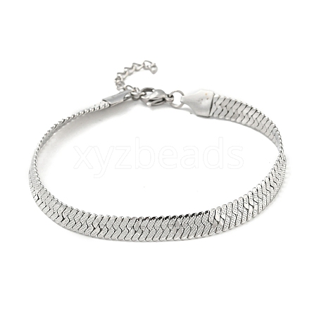 304 Stainless Steel Herringbone Chain Bracelet BJEW-D028-02A-04P-1